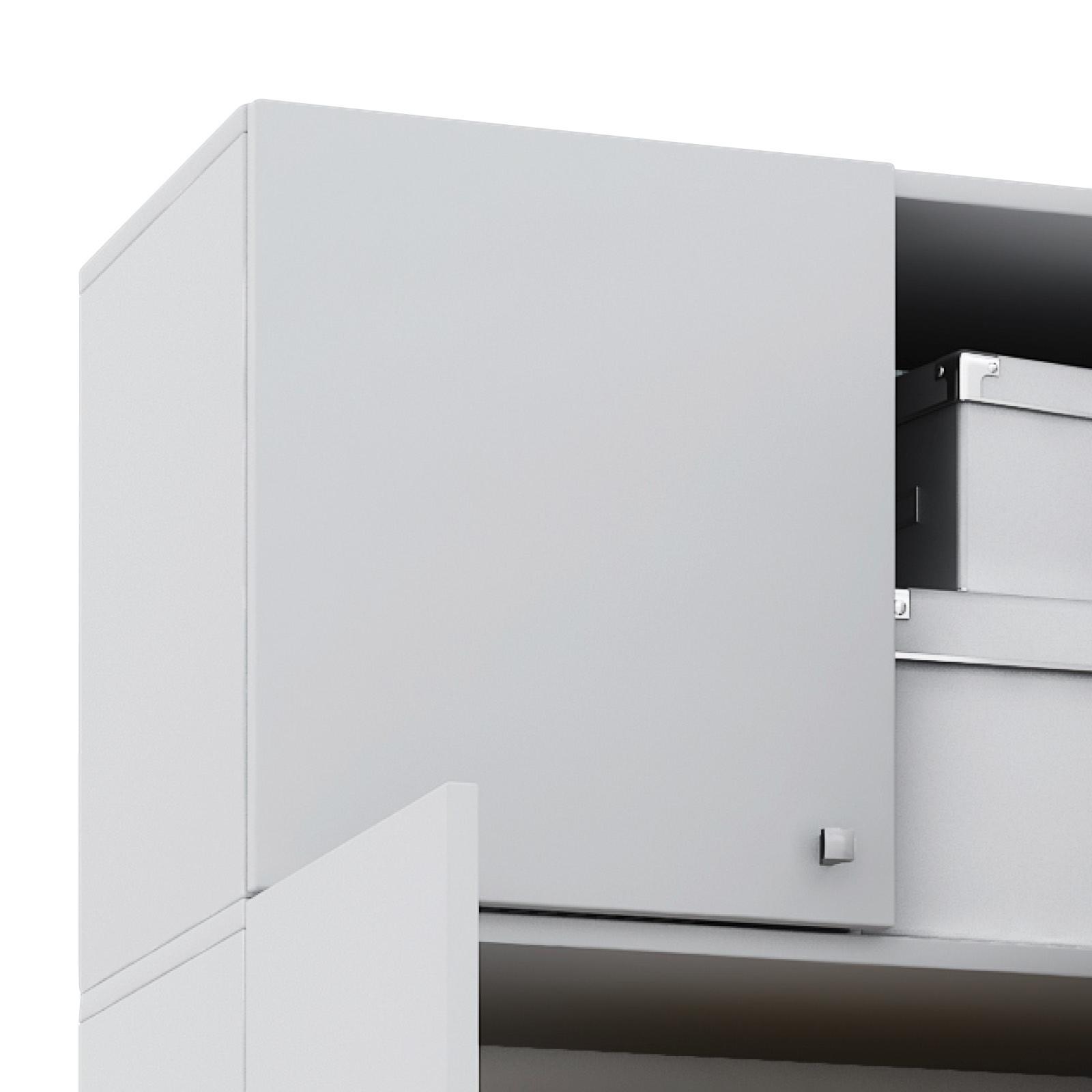 Víceúčelová skříň VANDOL, nástavba se zásuvkou, bílá - bílá/černá, Moderní, kompozitní dřevo/plast (70/238/39cm) - MID.YOU