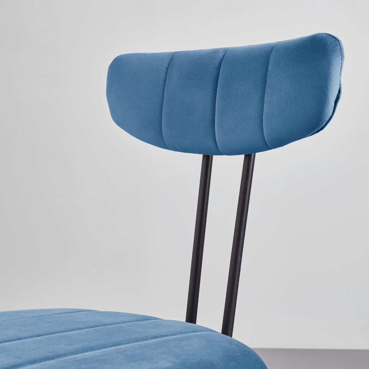 Jídelní židle TYLOR modrá - modrá/černá, Moderní, kov/dřevo (45/85/58cm) - Modern Living