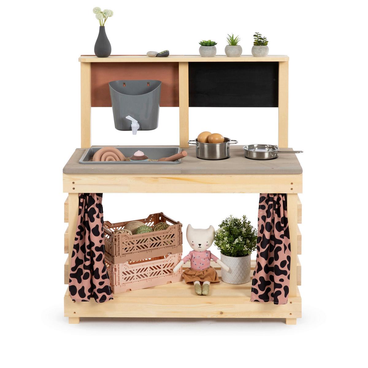 Kinderküche Muddy Buddy® - Birkefarben/Rosa, Basics, Holz (80/40/90cm) - MUDDY BUDDY