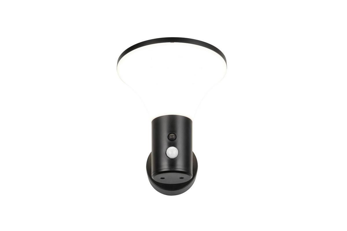 AUßENWANDLEUCHTE 1flg., 4000K, kaltweiß - Schwarz/Weiß, Design, Kunststoff (19/17,5/21,5cm)