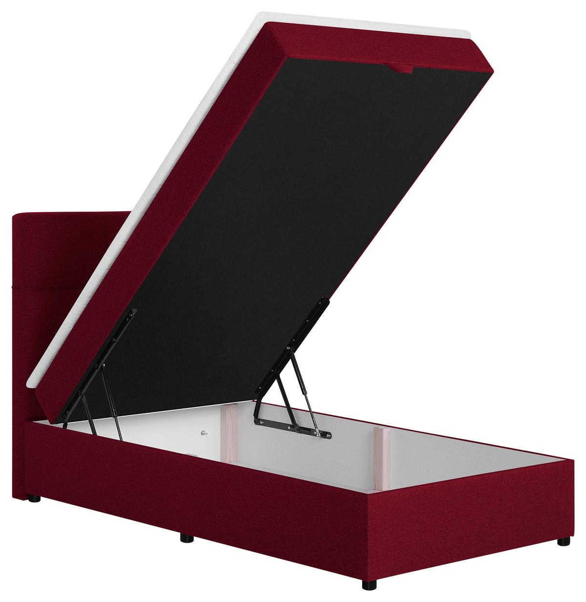 Boxbett Paros 100 100x200 Rot - Rot/Schwarz, MODERN, Holzwerkstoff/Textil (100/200cm) - MID.YOU