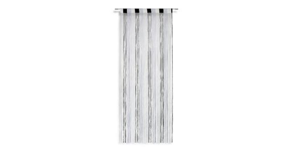 Fadenvorhang + Stangendurchzug Rita 90x245 cm Schwarz/Weiß - Multicolor/Schwarz, KONVENTIONELL, Textil (90/245cm) - Luca Bessoni