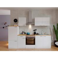 Küchenzeile ohne Geräte B: 270 cm Weiß/Nussbaum Dekor, Modern - Nussbaumfarben/Weiß, Basics, Holzwerkstoff (270cm) - Respekta
