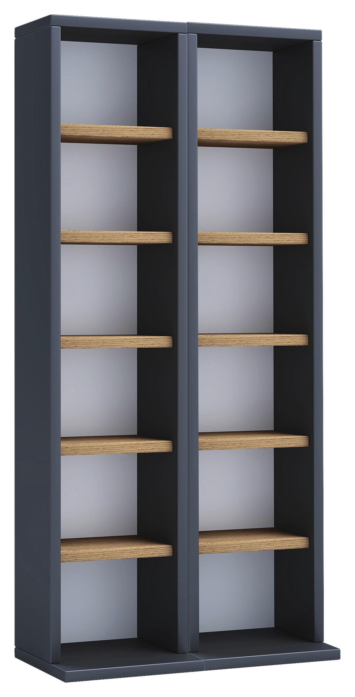 CD-Regal Milano Anthrazit Honigeiche Dekor - Honigeiche/Anthrazit, Design, Holzwerkstoff (42/91,8/20cm) - MID.YOU