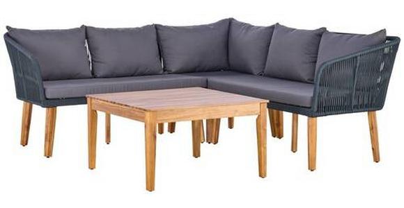 Loungegarnitur Trendy Aus Holz/Metall mit Kissen - Anthrazit/Grau, MODERN, Holz/Textil (199/199cm) - Beldano