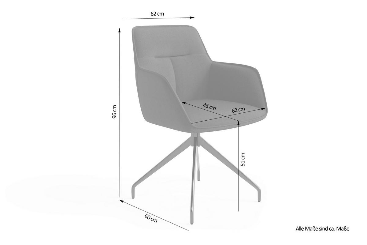 Stuhl-set Memphis - Schwarz/Grau, MODERN, Textil/Metall (62/96/60cm) - MID.YOU