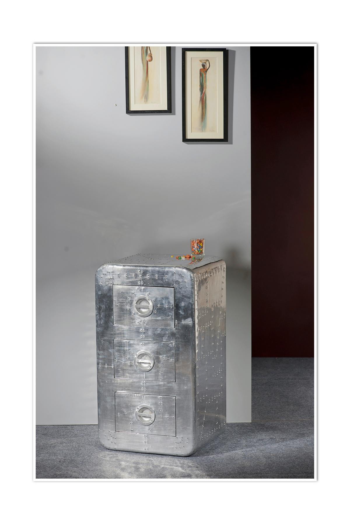 KOMMODE Silberfarben B: 45cm - Silberfarben, Design, Holz/Holzwerkstoff (45/80/40cm) - MID.YOU