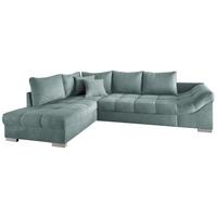 Eckschlafsofa Alvito Mintgrün S: 202/298 Cm - Silberfarben/Mintgrün, Design, Textil (202/298cm) - MID.YOU