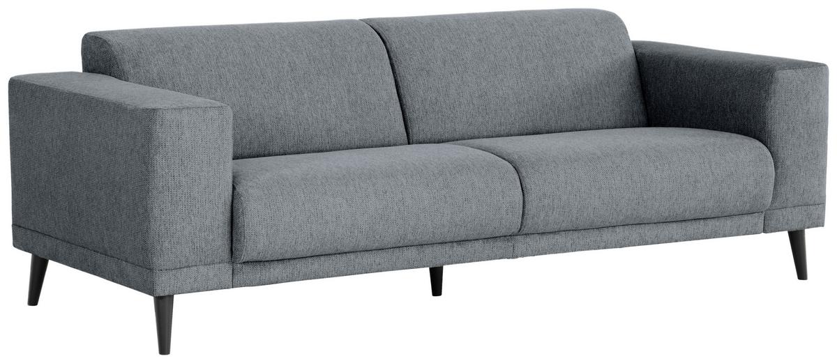 3-Sitzer-Sofa Oslo Dunkelgrau B: 218 cm - Dunkelgrau/Schwarz, Design, Textil (218/77/93cm) - MID.YOU