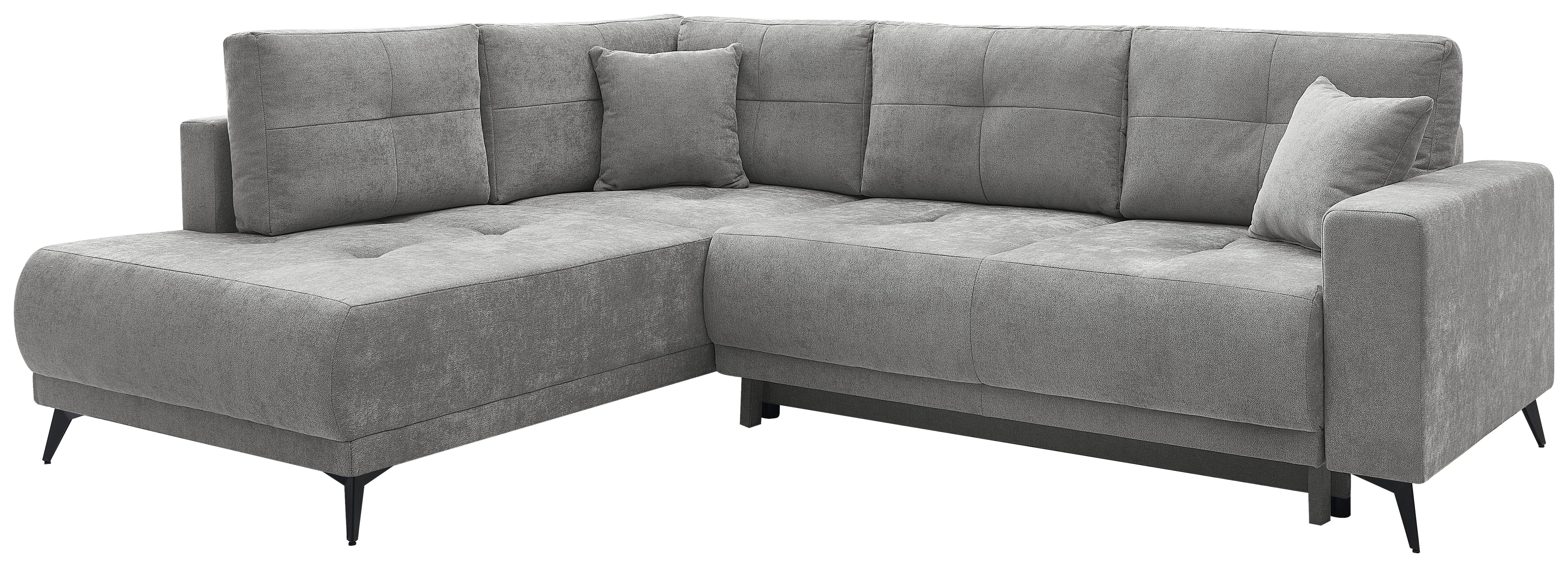 Rohová sedačka TEXAS, ľavá, sivohnedý velúr - čierna/taupe, Konventionell, drevo/textil (203/259cm) - Based