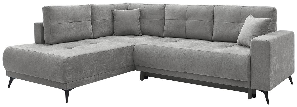 Rohová sedačka TEXAS, ľavá, sivohnedý velúr - čierna/taupe, Konventionell, drevo/textil (203/259cm) - Based