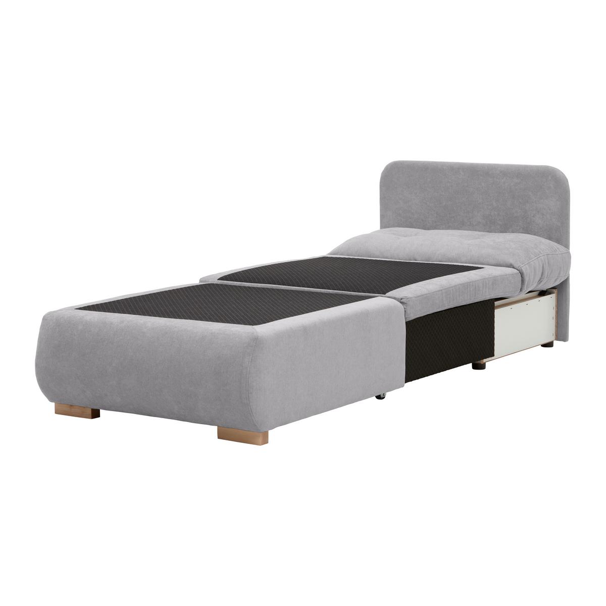 Rozkládací křeslo MODENA, stříbrná - barvy stříbra/černá, textil/plast (89/88/90cm) - Based