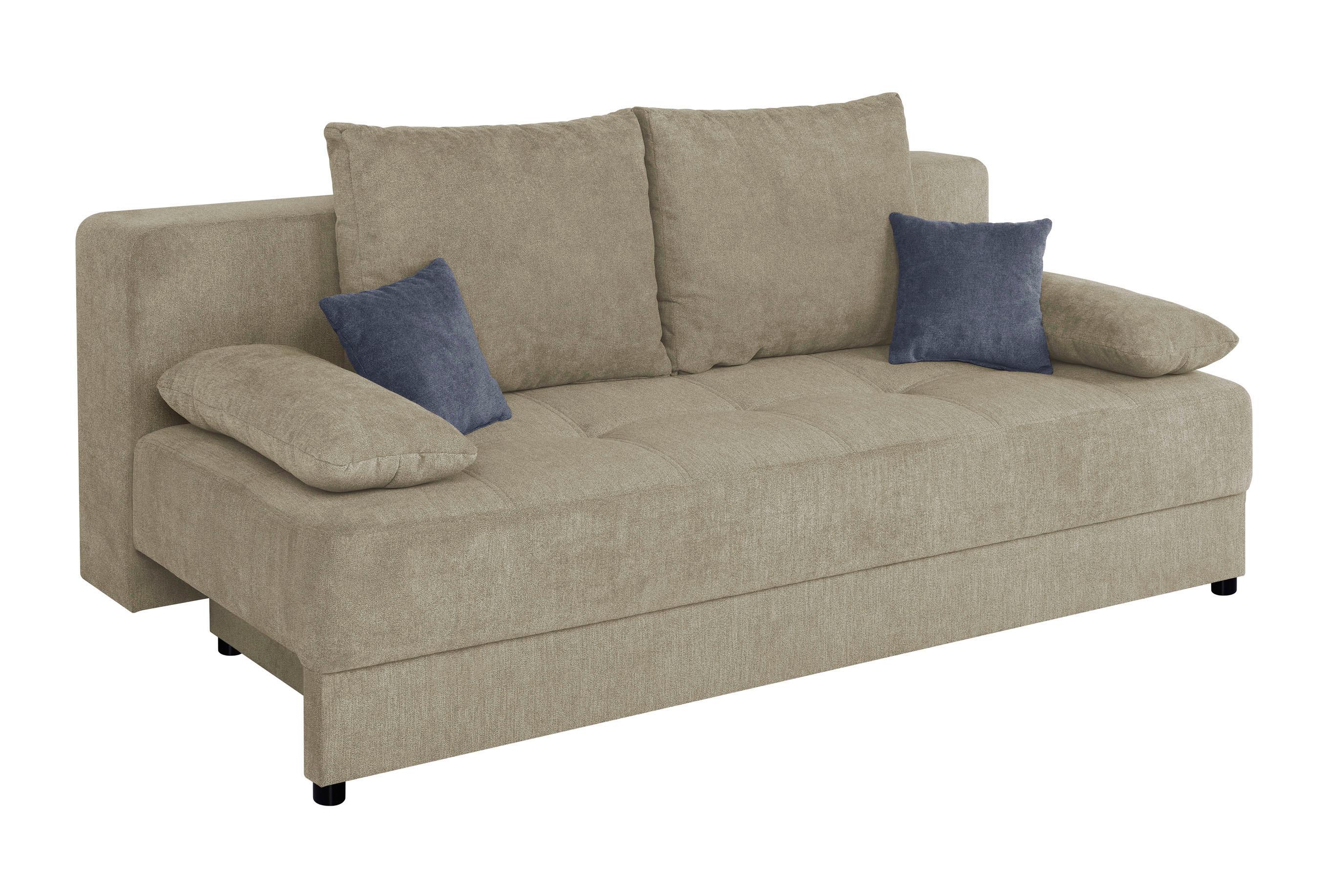 Schlafsofa Toni Beige B: 200 cm - Beige/Schwarz, Design, Holzwerkstoff/Textil (200/90/103cm) - P & B