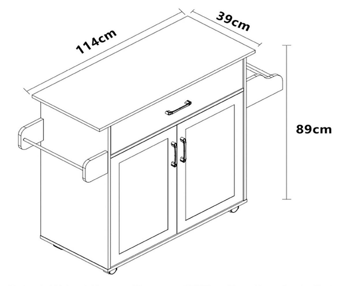 Servierwagen Pastano Anthrazit Eiche Dekor B: 114 Cm - Honigeiche/Anthrazit, Basics, Holzwerkstoff/Kunststoff (114/89/39cm) - MID.YOU