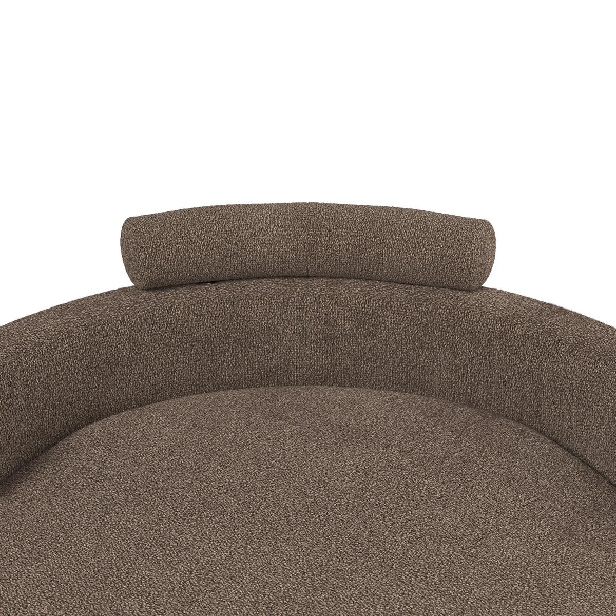 Křeslo s taburetem BIANCA, hnědá žinylka, max. 150 kg - přírodní barvy/hnědá, Moderní, dřevo/textil (111/69/152cm) - Bessagi Home