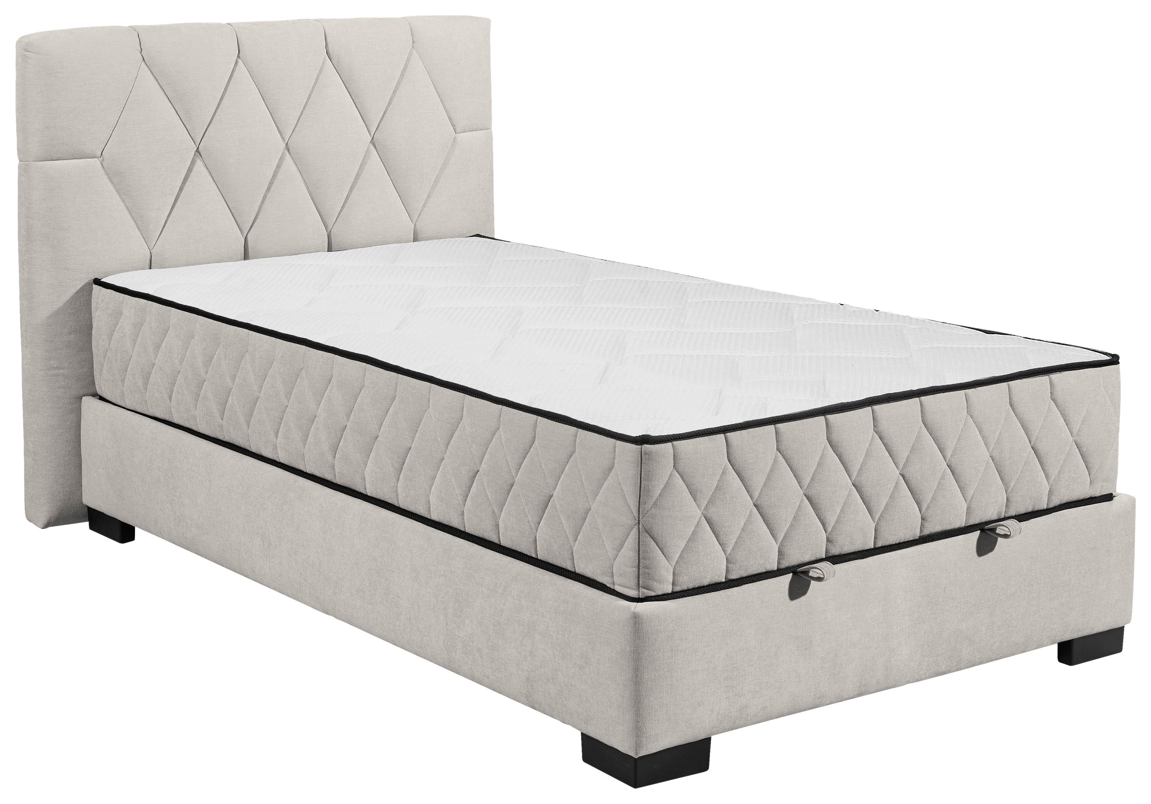 Boxbett Nagol B - Beige/Schwarz, MODERN, Holzwerkstoff/Textil (120/200cm) - MID.YOU