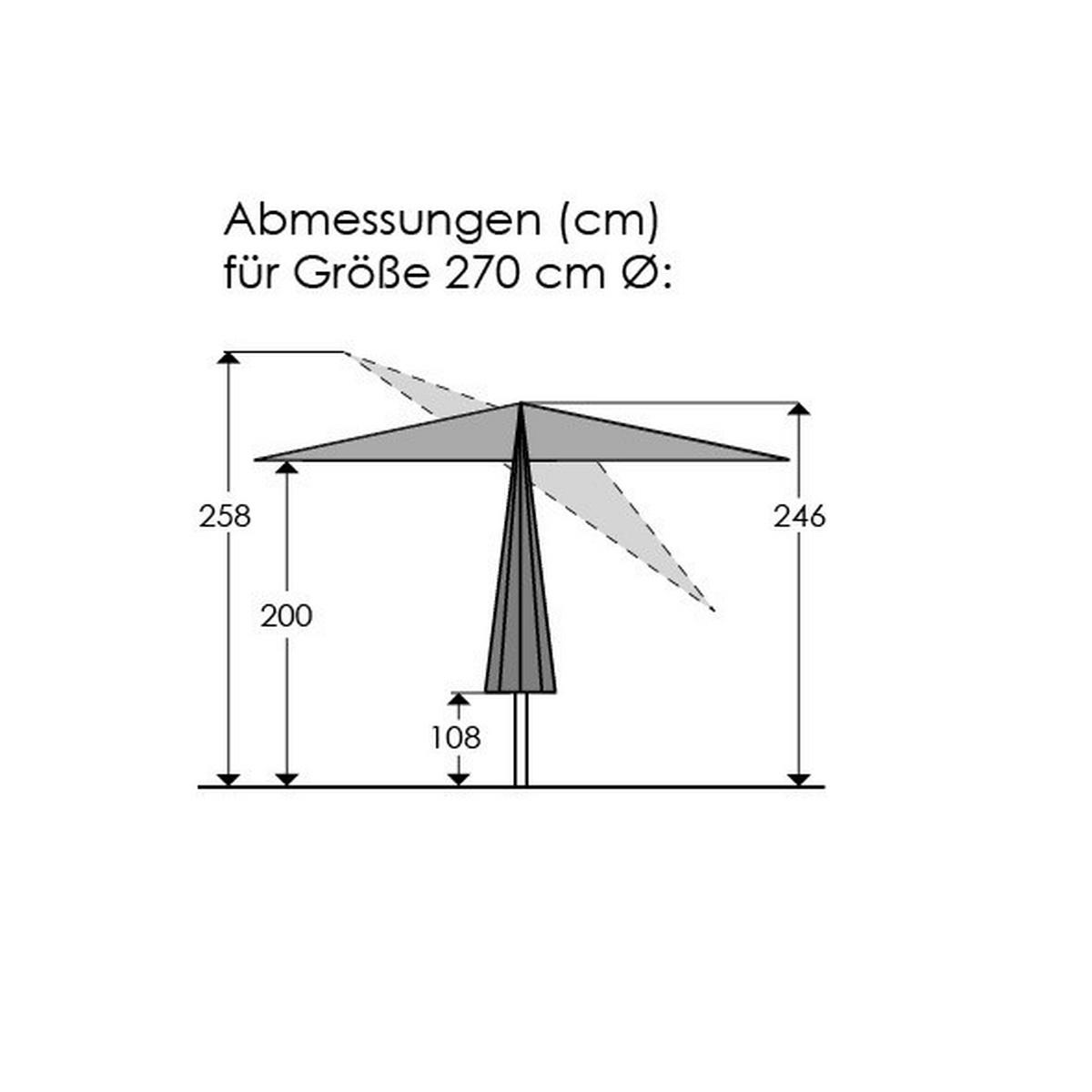 Sonnenschirm Sevilla BxHxT: 270x270x246 cm Naturfarben - Anthrazit/Naturfarben, Basics, Textil/Metall (270/258/270cm) - Schneider