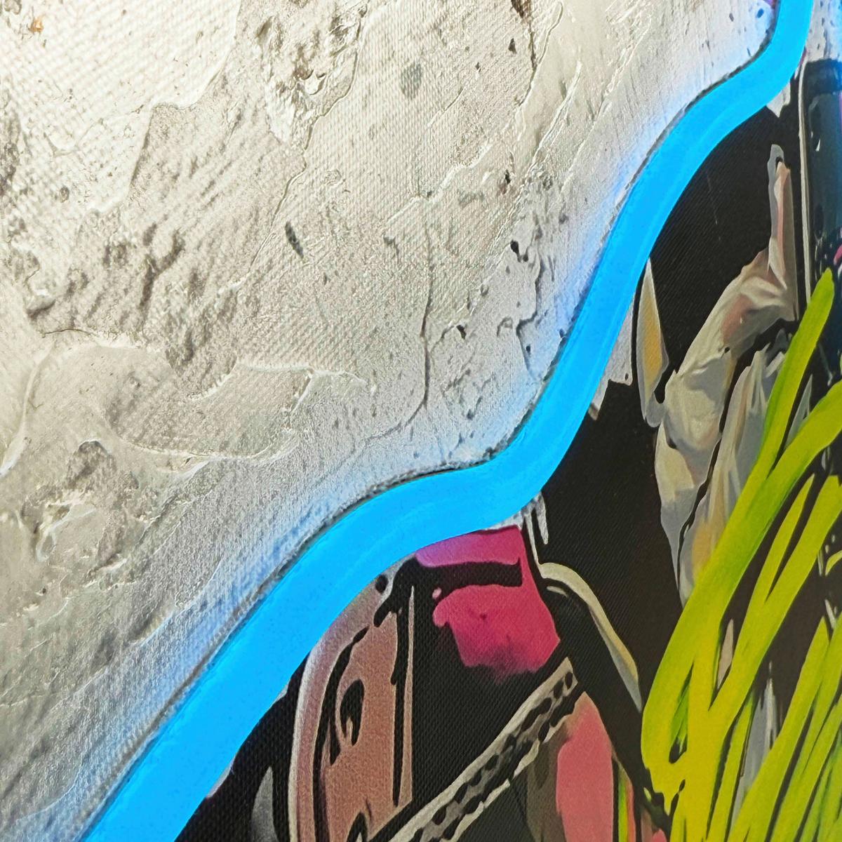 LED-Bild Neon Black Sneaker - Multicolor/Schwarz, Basics, Holzwerkstoff/Kunststoff (50/70/3,5cm)