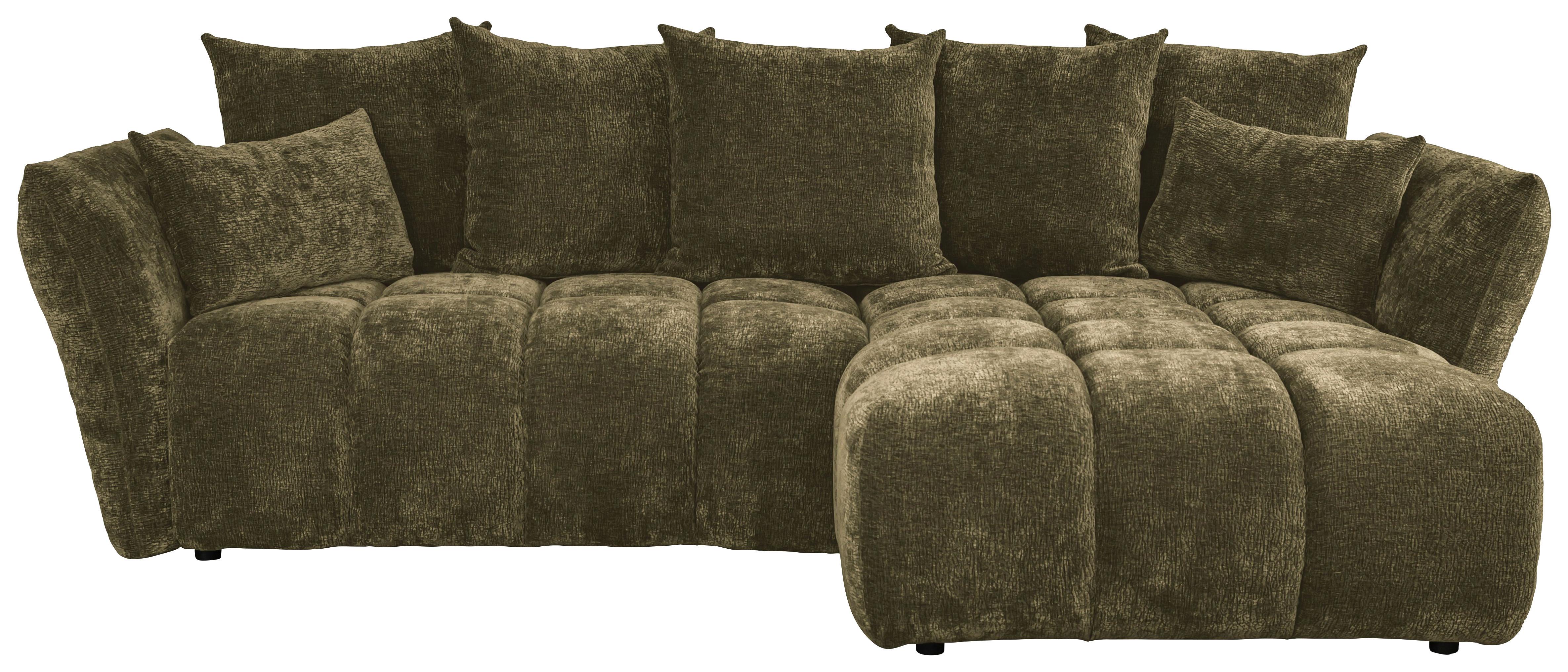 Univerzálna sedačka CAMMELLIO, olivovozelená žen., 7 vankúšov - olivovozelená/čierna, Modern, textil (296/189cm) - Mömax