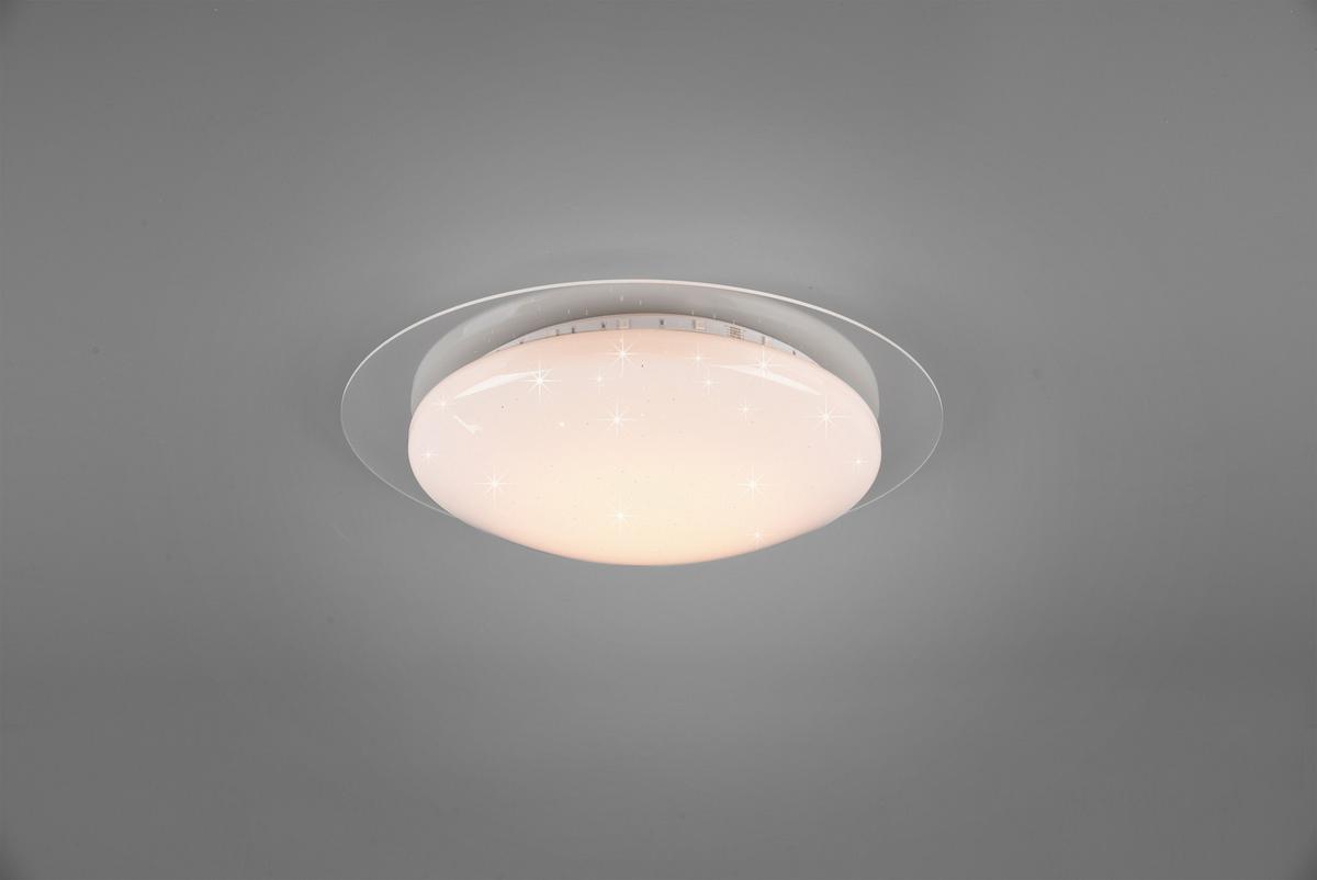 Led-deckenleuchte Ø 35 Cm Mit Sternenhimmel - Klar/Weiß, Basics, Kunststoff (35/8,7cm)