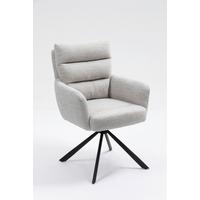 Armlehnstuhl Elli Taupe Sitzfl. 180° drehbar, B: 60cm - Taupe/Schwarz, KONVENTIONELL, Textil/Metall (60/95/67cm)