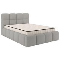 Polsterbett Cloudy M. Matratze Silberfarben, Lf: 140x200 Cm - Silberfarben/Grau, Trend, Holz/Holzwerkstoff (140/200cm) - Luca Bessoni