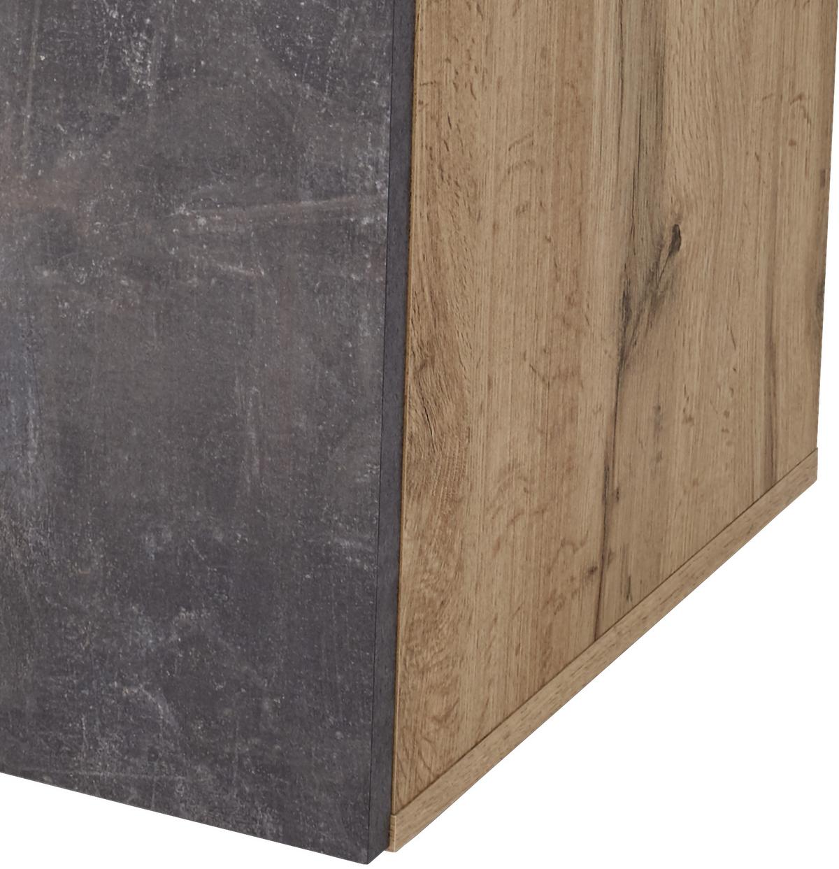 Kommode B 120cm Kai 2, Wotan Eiche Dekor/Beton Optik - Eichefarben/Alufarben, MODERN, Holzwerkstoff (120/80/39cm)