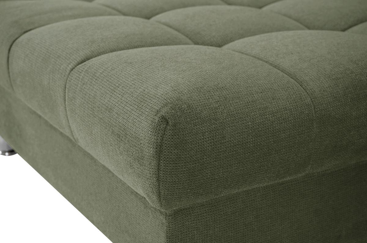 Rohová sedačka ERICE, levá, zelená - zelená/barvy chromu, Design, textil/plast (198/312cm)