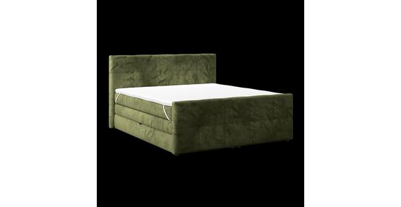 Boxspringbett mit Topper und Bettkasten 180x200 cm Medino - Dunkelgrün, KONVENTIONELL, Holz/Holzwerkstoff (180/200cm) - Luca Bessoni