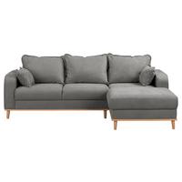 Ecksofa Beata Grau S: 230x150 cm - Wengefarben/Grau, Design, Textil (230/150cm) - Livetastic
