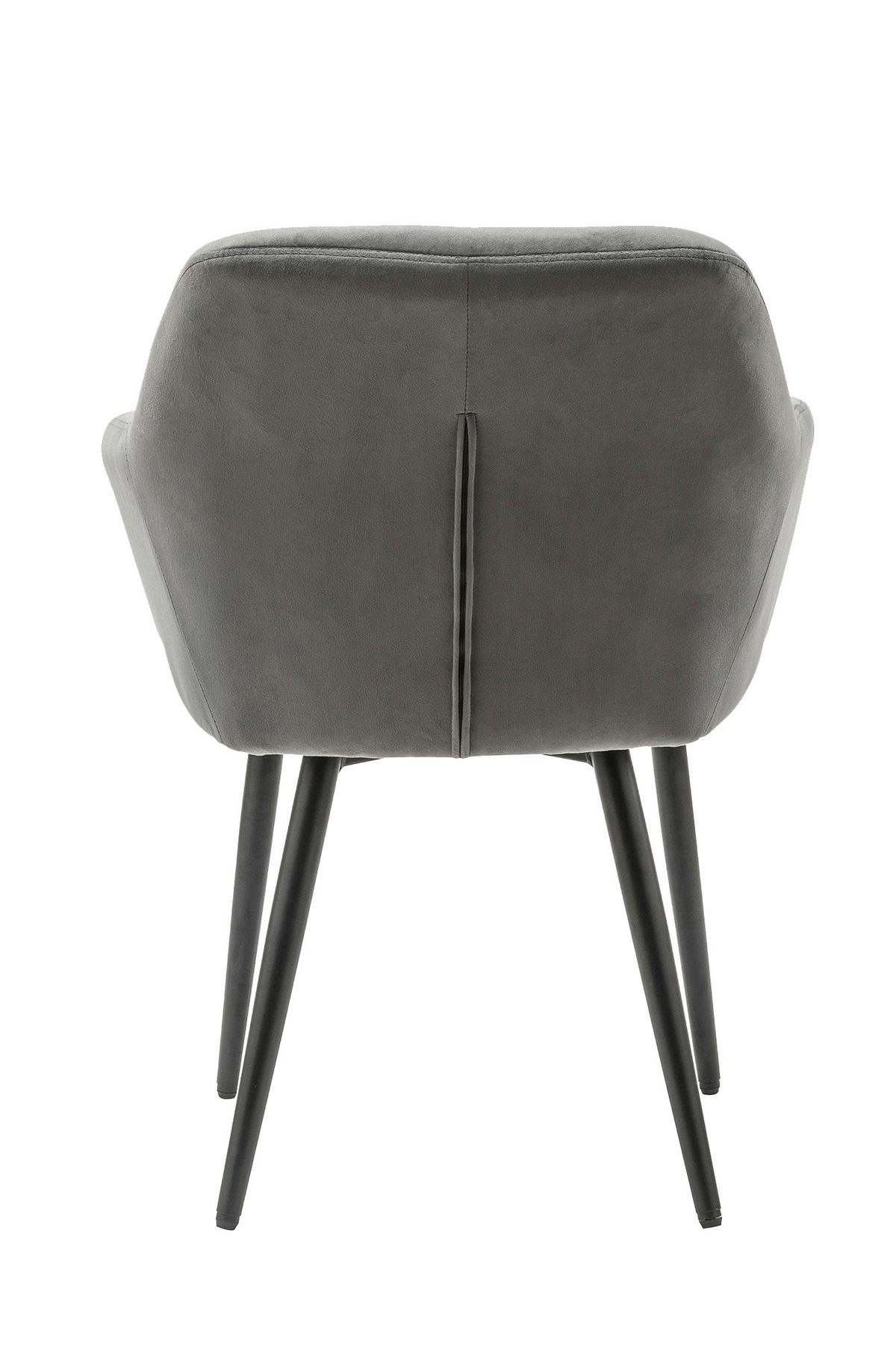 Armlehnstuhl Grau B: 61 Cm - Schwarz/Grau, MODERN, Textil/Metall (61/85/45cm) - Livetastic