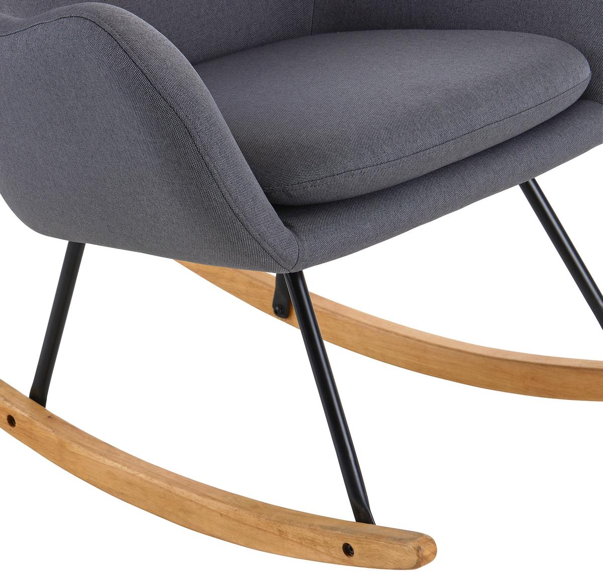 Hintafotel Rocking Scandi - natúr színű/fekete, Modern, textil/fa (75/102/80cm) - MID.YOU