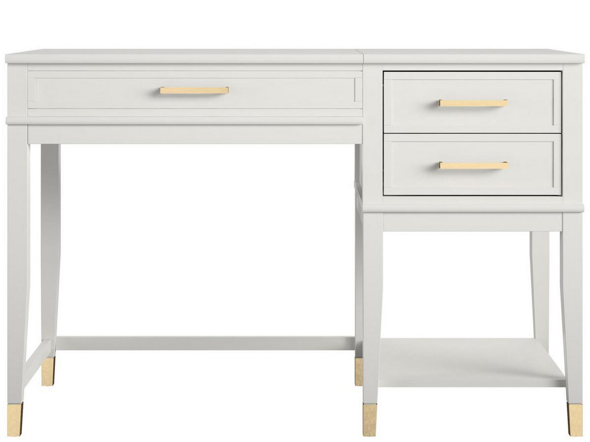 Schreibtisch Westerleigh Weiß B: 77 cm - Weiß, Design, Holzwerkstoff (115/77/49cm) - MID.YOU