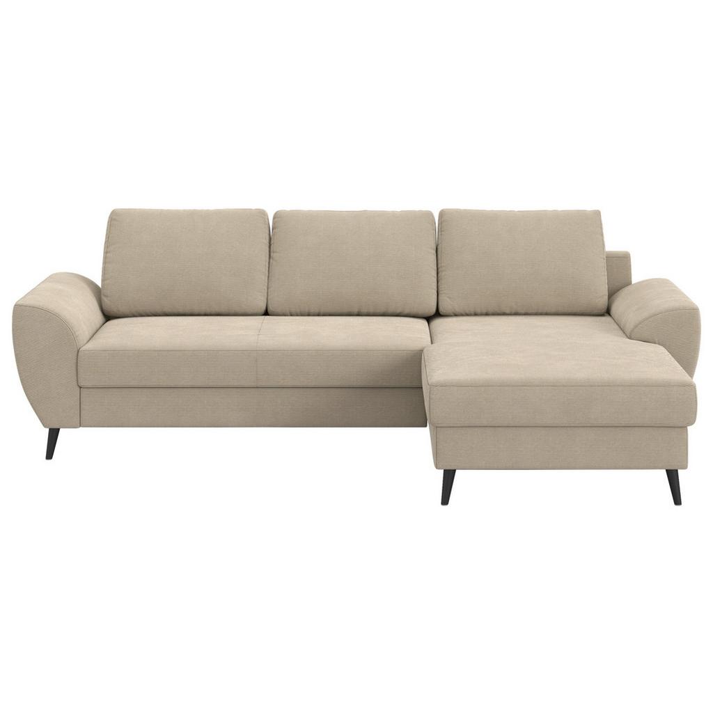 Ecksofa mit Bettfunktion Terra Cord braun, B: 255cm