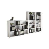 Aktenregal Office Edition Weiß B: 337,6cm - Silberfarben/Weiß, MODERN, Holzwerkstoff (337,6/185,6/33cm) - MID.YOU