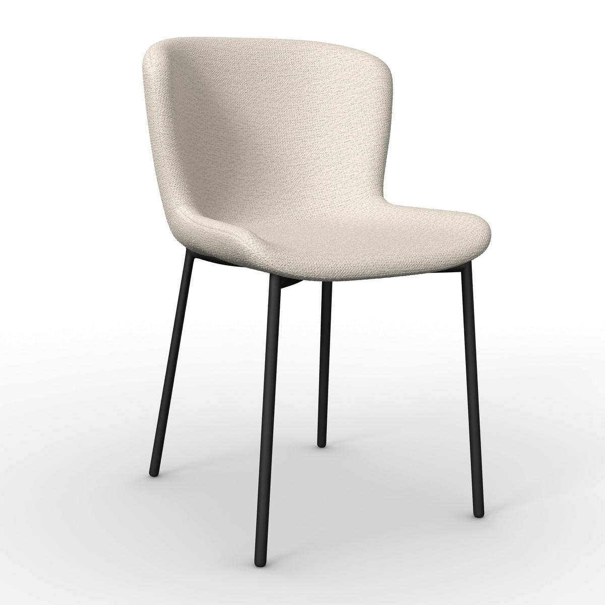 ŽIDLE NOEMIE - černá/krémová, Moderní, kov/dřevo (49/81/54cm) - Bessagi Home