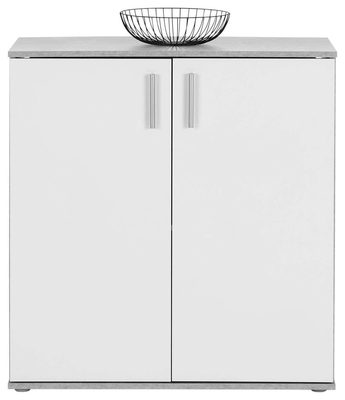 Komód Ina 88/95 Cm - világosszürke/fehér, Modern, faalapú anyag (88,2/94,8/38,3cm)