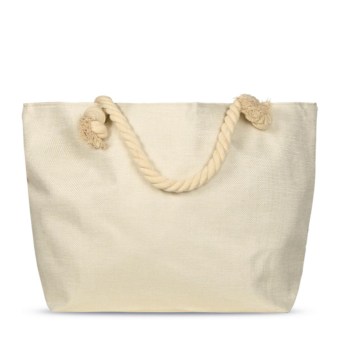 STRANDTASCHE ALDIANA - Sandfarben/Blau, Basics, Textil (60/43cm)