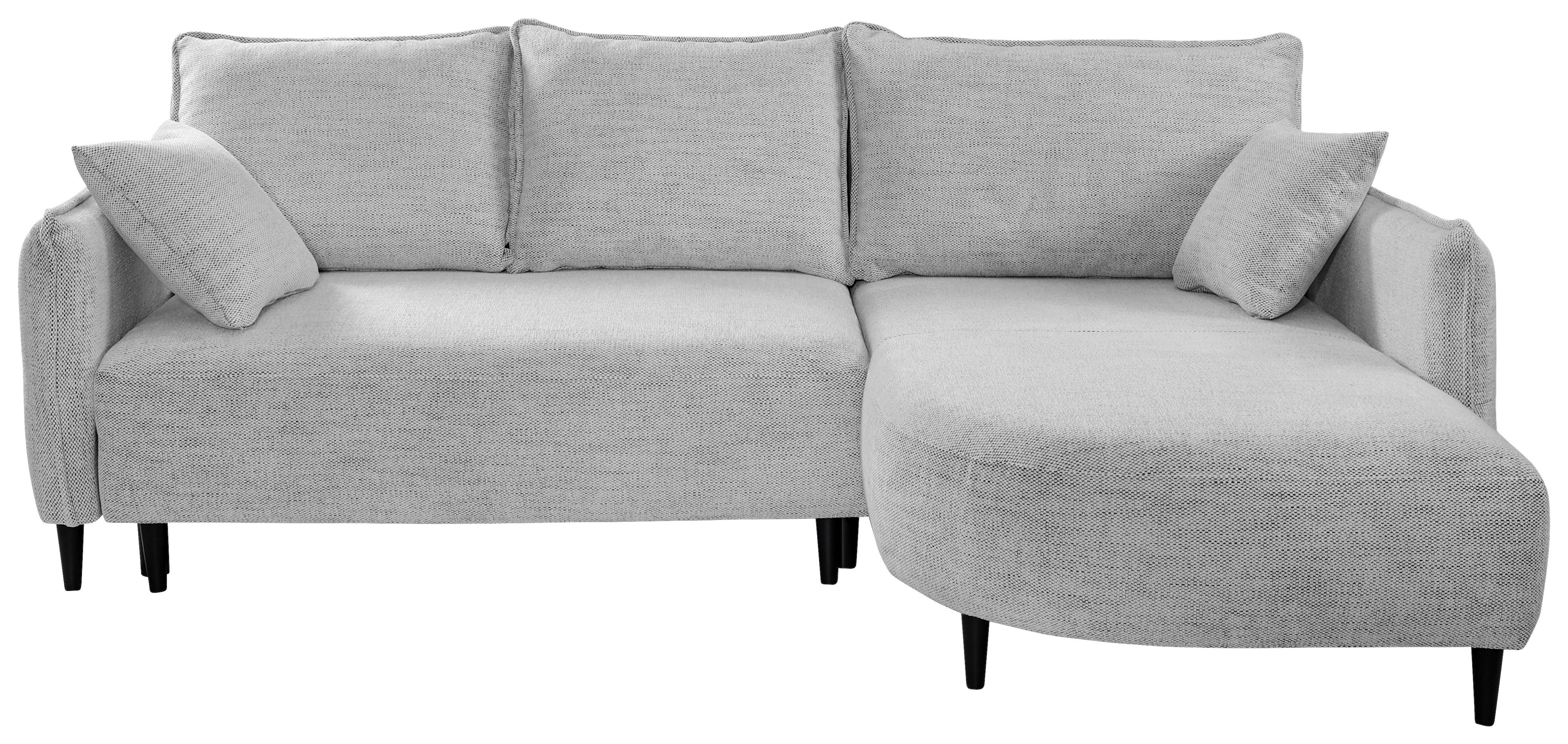 Ecksofa Sycylia Hellgrau/Schwarz, 244 cm - Hellgrau/Schwarz, Design, Textil (244/165cm) - MID.YOU