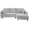 Ecksofa Sycylia Hellgrau/Schwarz, 244 cm - Hellgrau/Schwarz, Design, Textil (244/165cm) - MID.YOU