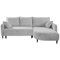 Ecksofa Sycylia Hellgrau/schwarz, 244 Cm - Hellgrau/Schwarz, Design, Textil (244/165cm) - MID.YOU
