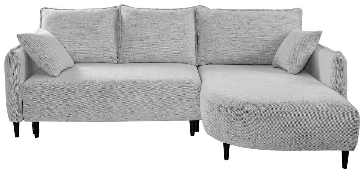 Ecksofa Sycylia Hellgrau/schwarz, 244 Cm - Hellgrau/Schwarz, Design, Textil (244/165cm) - MID.YOU