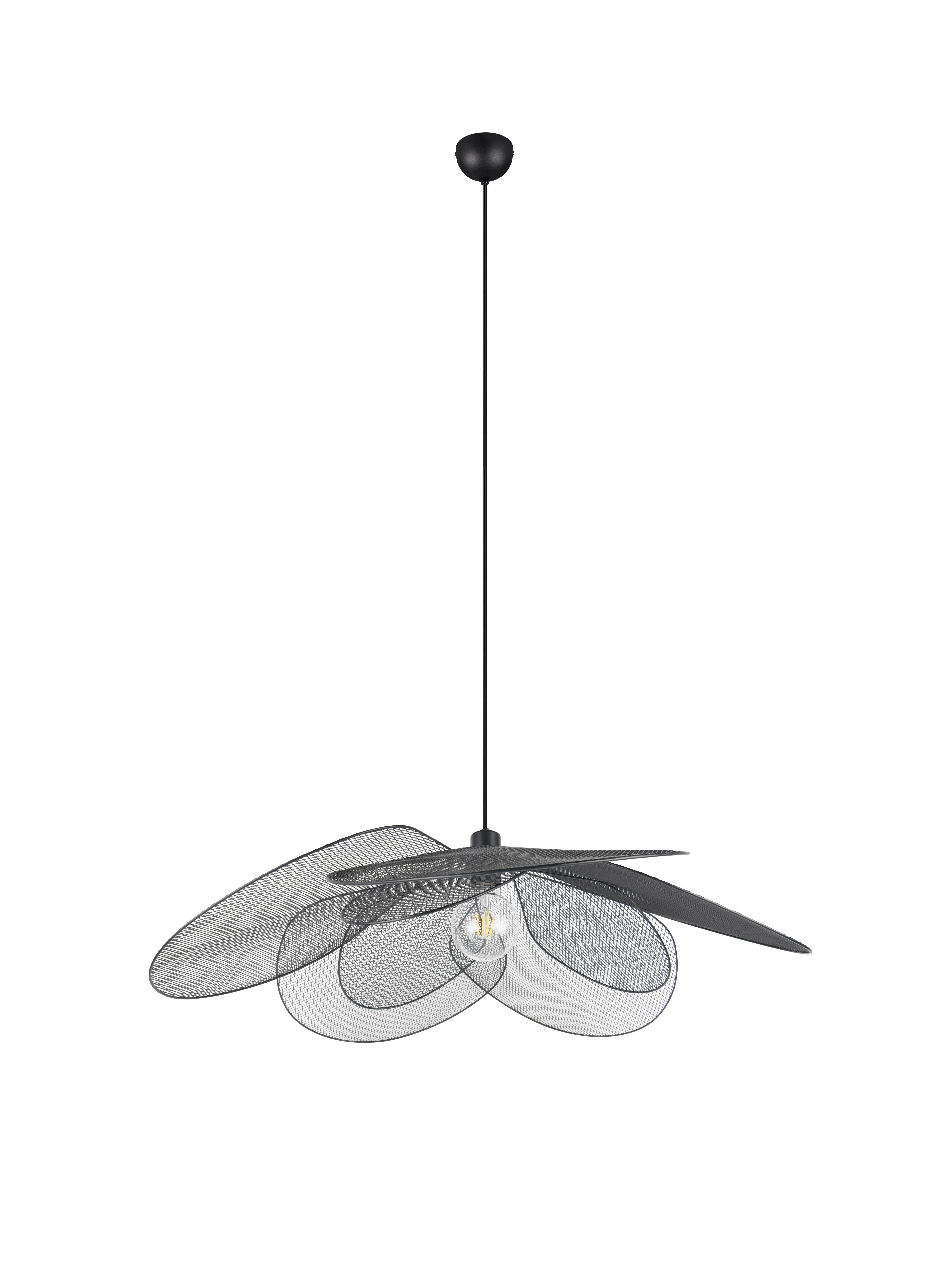 Hängeleuchte Fleure Schwarz D: 87 cm - Schwarz, LIFESTYLE, Metall (87/150cm)