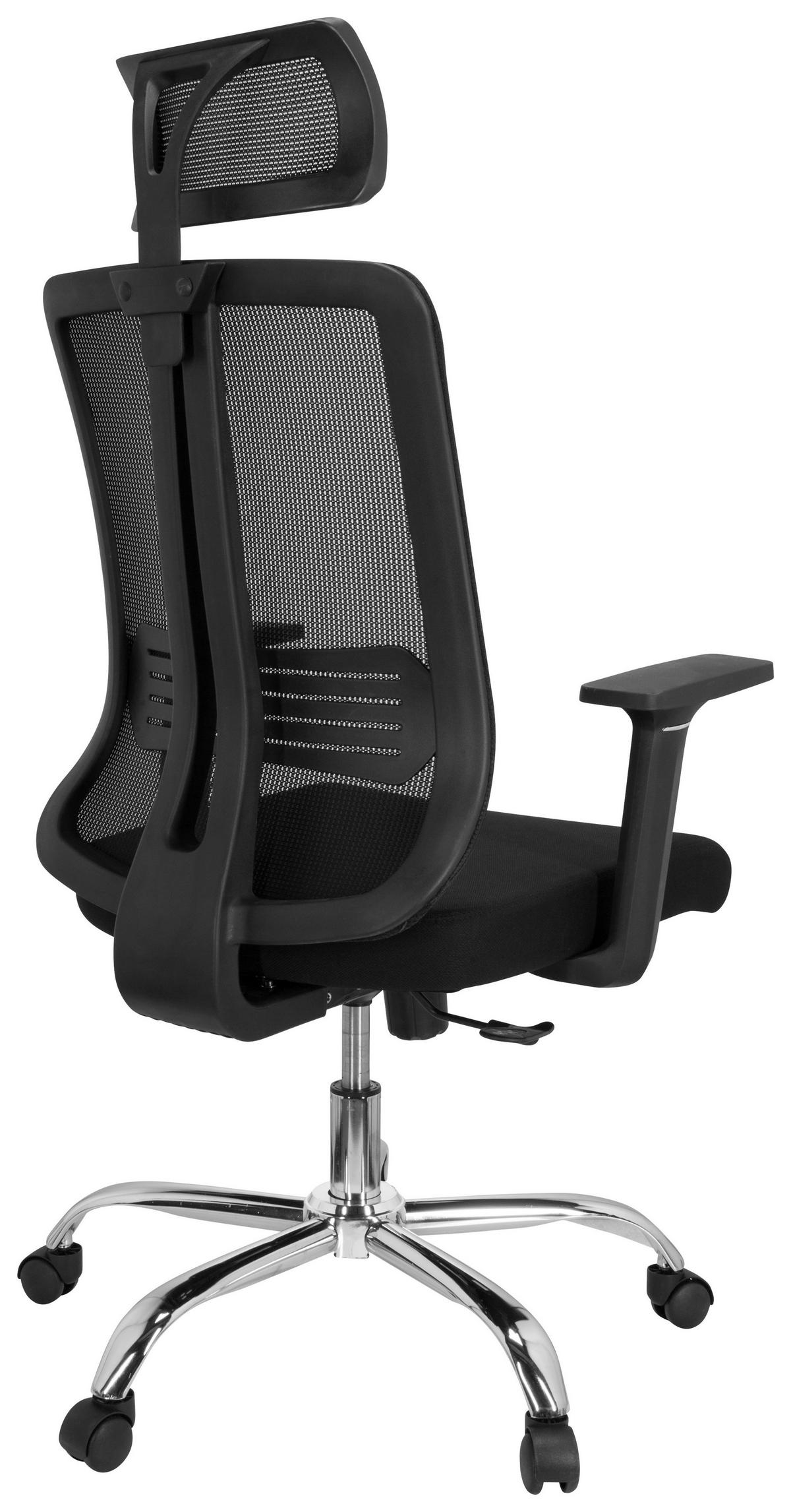 Bürostuhl Zh 200 Schwraz Bis 100 Kg - Silberfarben/Schwarz, Basics, Kunststoff/Textil (66/102/59cm) - MID.YOU