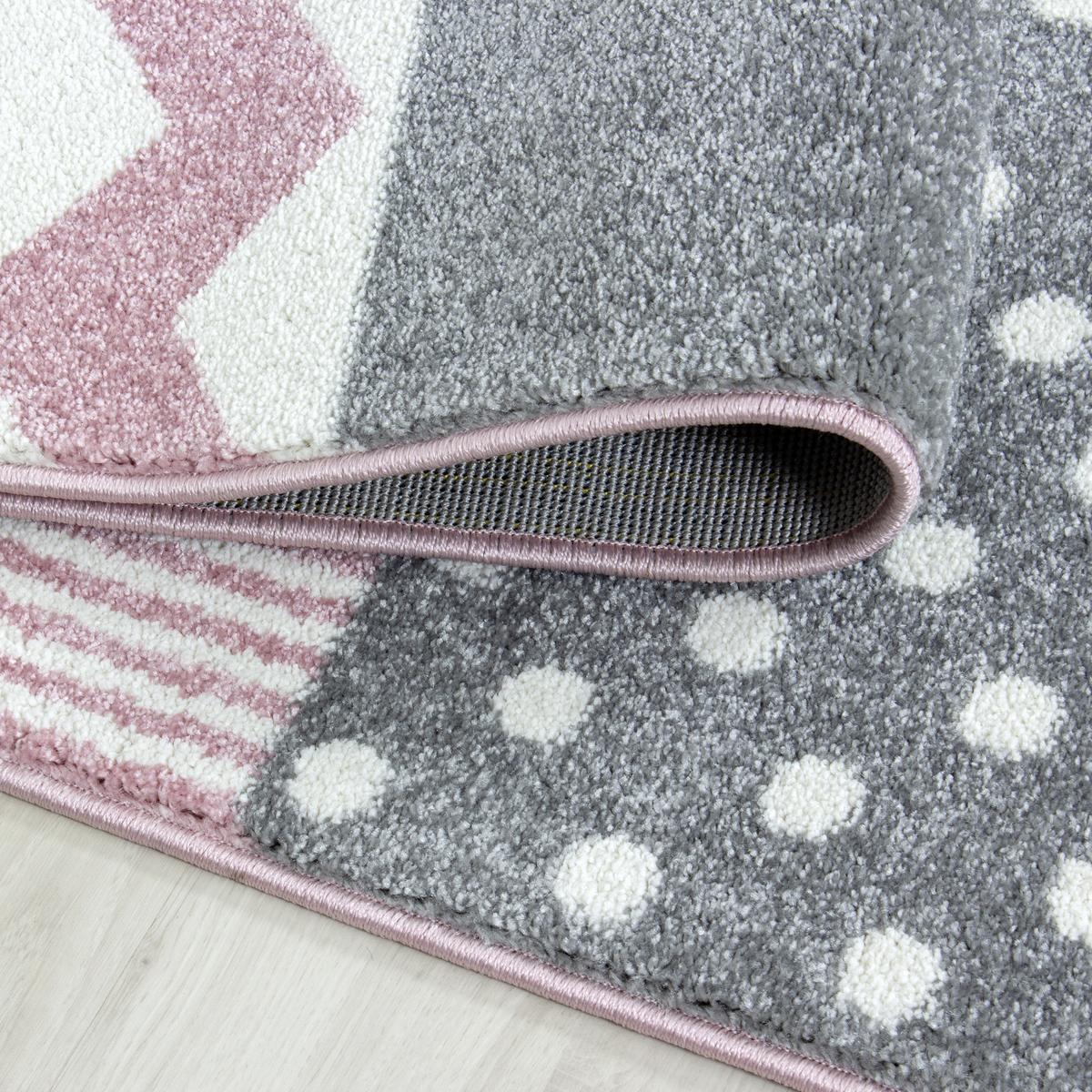 Detský koberec 120x170 cm - pink/sivá, Trend, textil (120/170cm) - Ben'n'jen