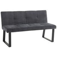 Sitzbank Rico Dunkelgrau, B: 140 cm - Dunkelgrau/Schwarz, LIFESTYLE, Textil/Metall (140/82/44cm) - MID.YOU