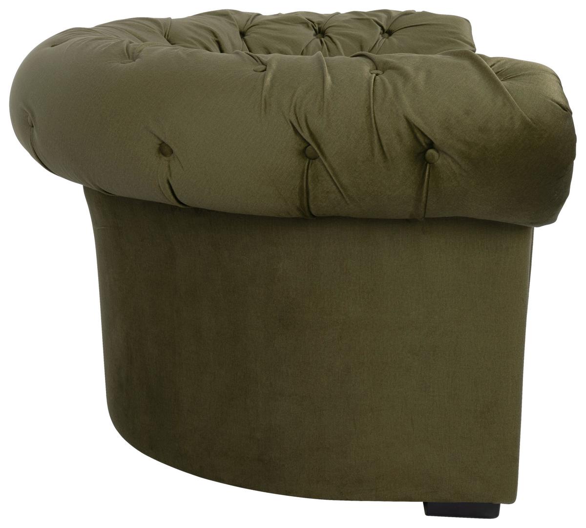 Chesterfield-sessel Cupido - Schwarz/Olivgrün, Design, Textil (114/78/91cm) - MID.YOU