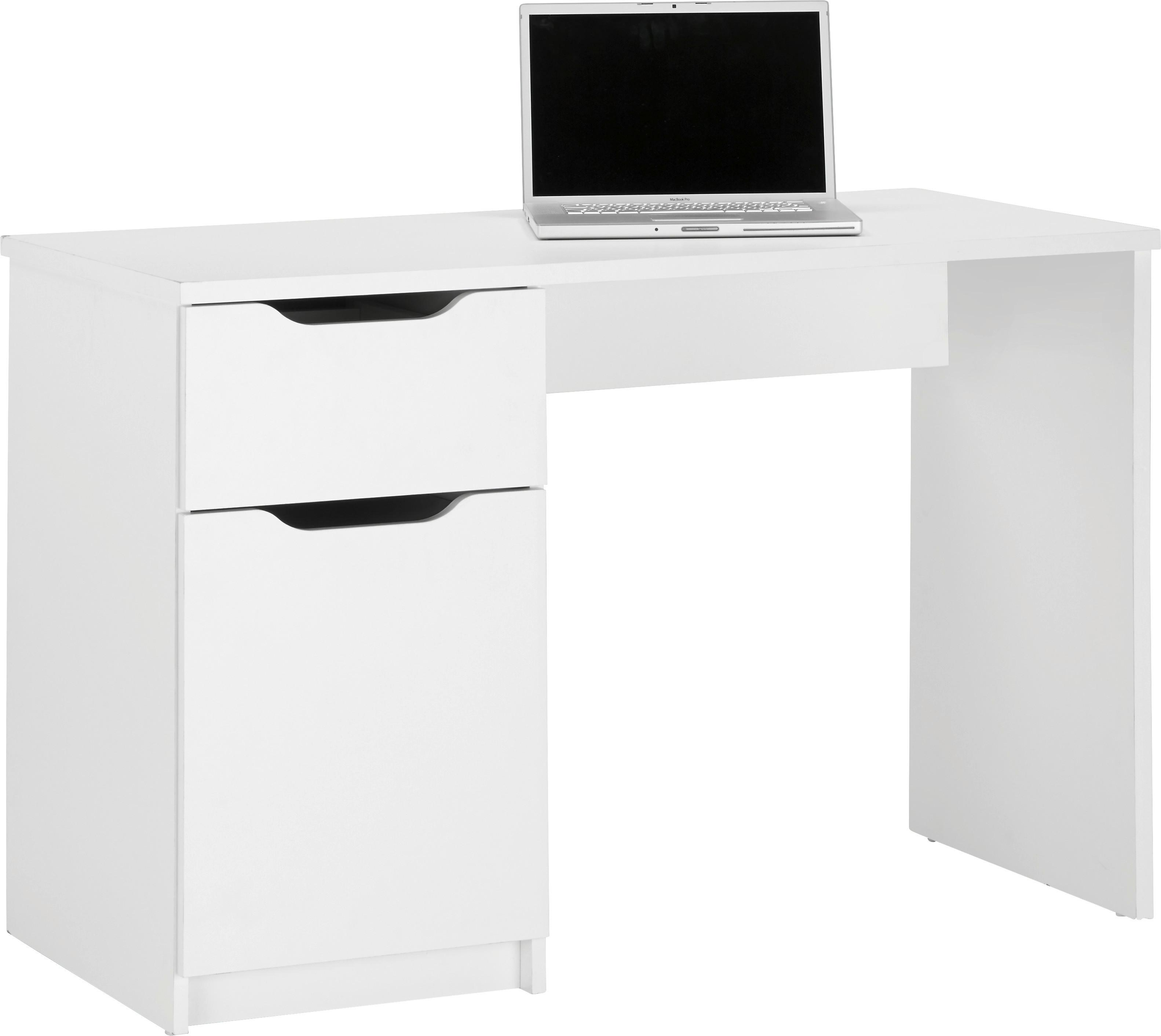 Schreibtisch mit Stauraum B: 115cm H 76cm Westphalen, Weiß - Weiß, KONVENTIONELL, Holzwerkstoff (115/55/76cm) - MID.YOU