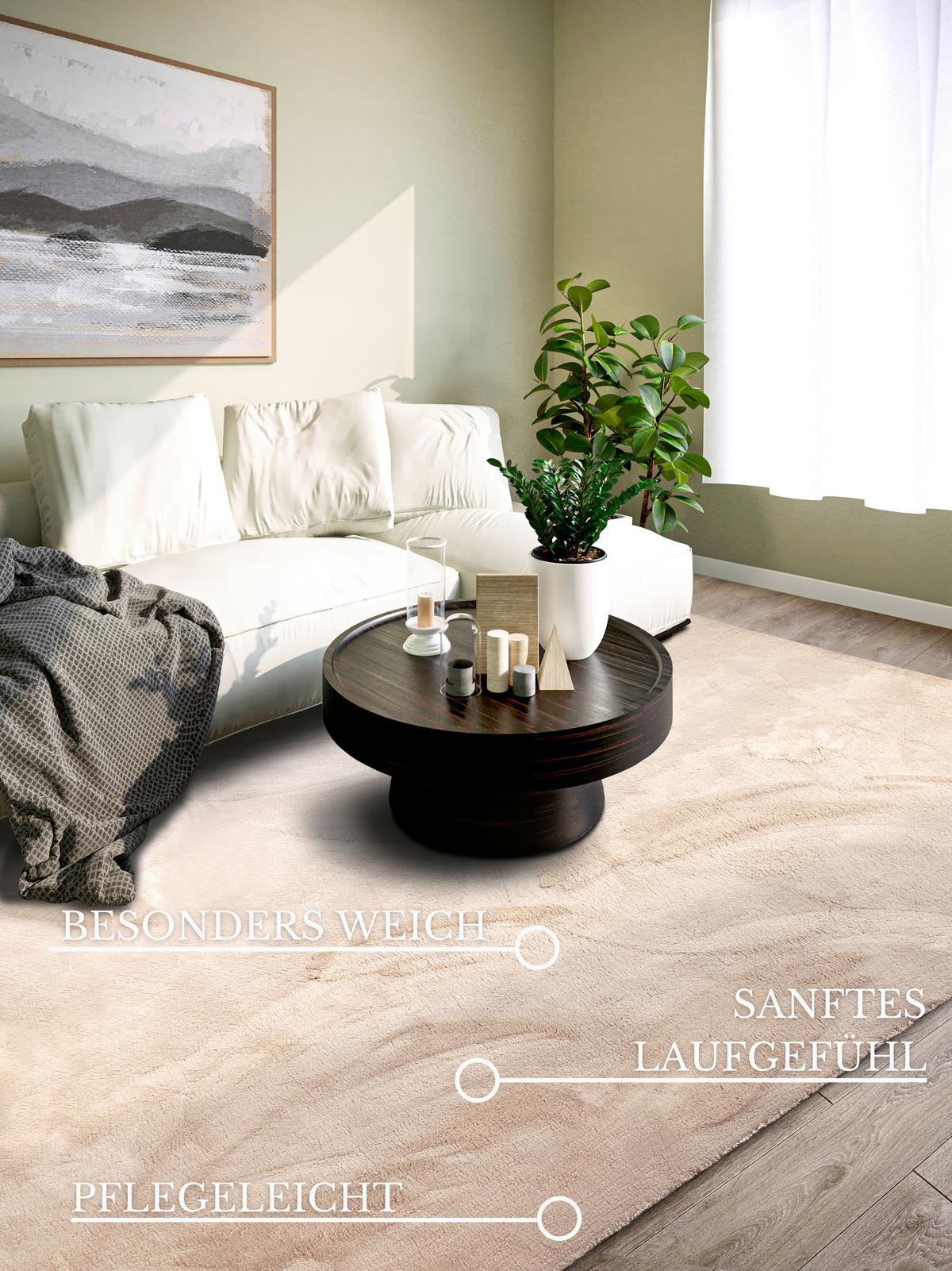 Hochflorteppich V&b Leon Creme 106159-160x230 - Creme, Basics, Textil (160/230cm) - Villeroy & Boch