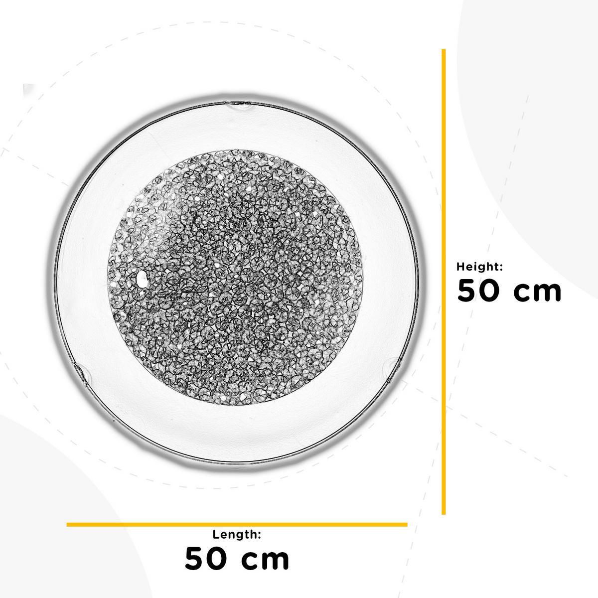 Led-deckenleuchte Brill Klar Chromfarben L: 50cm - Klar/Chromfarben, Design, Glas/Metall (50/50/13cm)